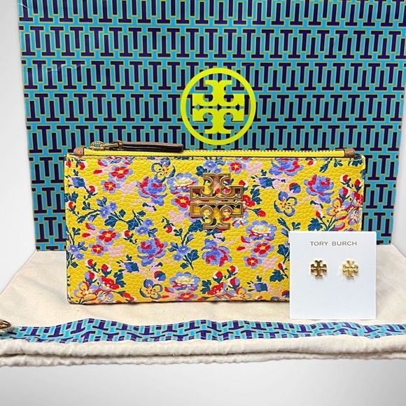 Tory Burch Handbags - Tory Burch 2-pc Set: Britten Slim Envelope Wallet & 18k Kira Earrings $327